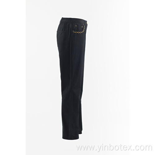 Ladies solid navy trousers